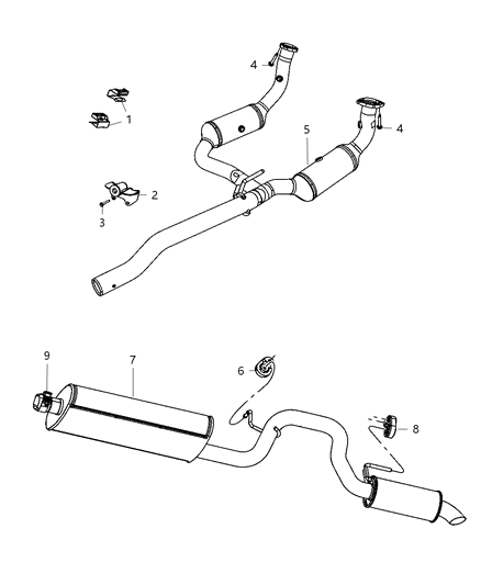 2010 Dodge Nitro Converter-Exhaust Diagram for 68052257AA