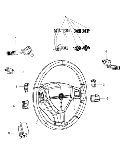 2012 Ram 3500 Switches - Steering Column & Wheel Diagram