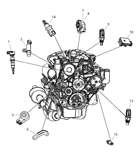 2005 Dodge Ram 1500 Sensor-Crankshaft Position Diagram for 5033307AA