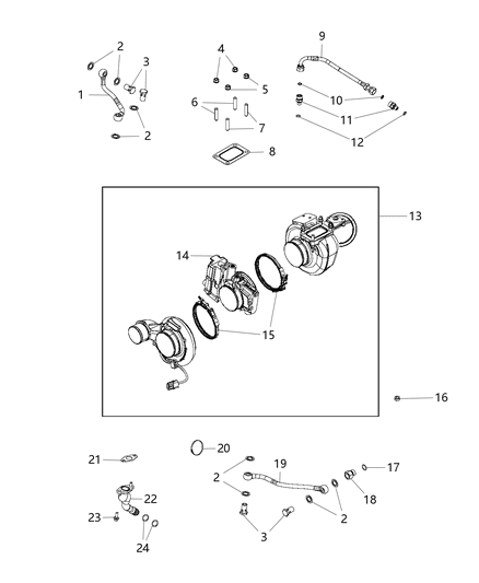 2012 Ram 4500 Turbocharger & Hoses / Tubes Diagram