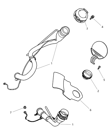 2001 Dodge Viper Tube-Fuel Vapor RECIRCULATION Diagram for 5264918AA