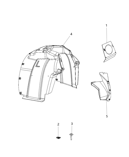 2010 Dodge Ram 3500 Shield-WHEELHOUSE Diagram for 68065469AA