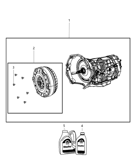 2009 Dodge Ram 2500 Trans-With Torque Converter Diagram for 68109703AC