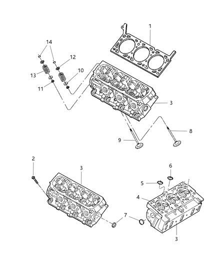 2008 Jeep Wrangler Cylinder Head & Cover Diagram 4