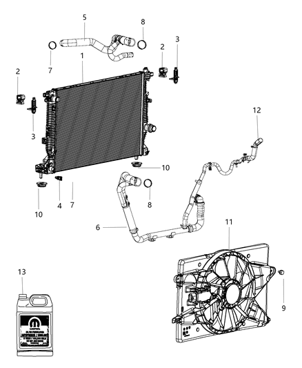 2013 Dodge Dart Hose-Radiator Outlet Diagram for 68092561AD