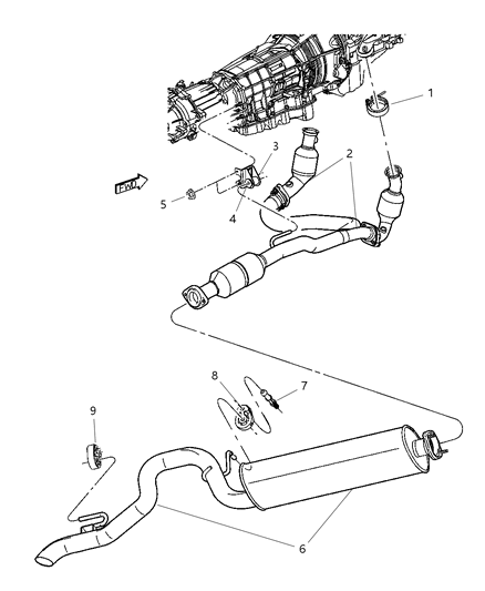 2003 Jeep Liberty Hanger-Exhaust Diagram for 52128597AA