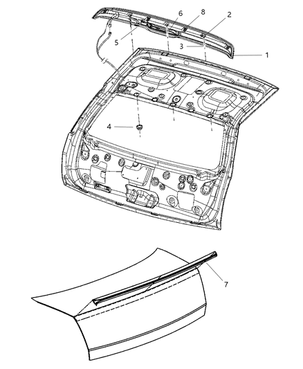 2006 Chrysler 300 Spoiler-Rear Air Dam Diagram for 1AK18DA4AA