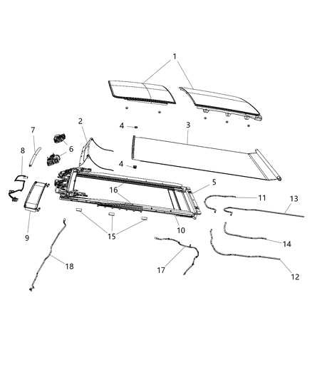 2017 Chrysler 200 Hose-SUNROOF Drain Diagram for 68172545AC