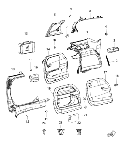 2020 Chrysler Pacifica Hook-Coat Diagram for 6EK84DX9AA