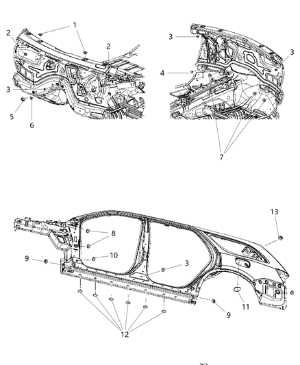 2021 Dodge Durango Body Plugs Diagram