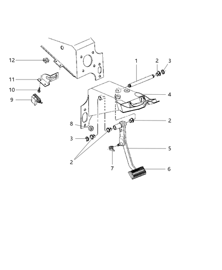 2000 Dodge Durango Pedal, Brake Diagram