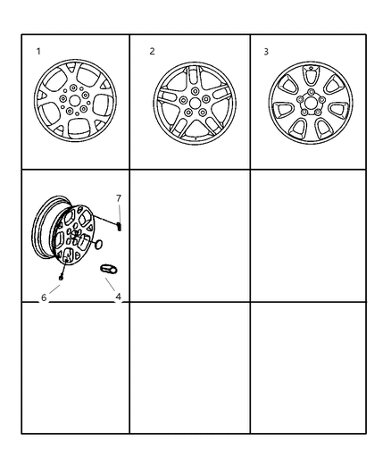 2000 Jeep Grand Cherokee Wheels & Hardware Diagram