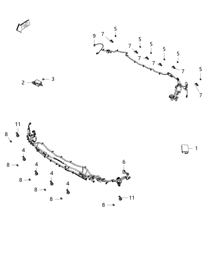 WIRING-REAR FASCIA Diagram for 68443307AB