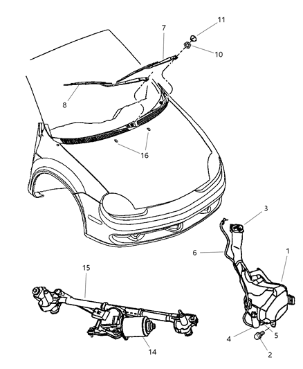 2002 Dodge Neon Nozzle-Washer Diagram for 5303520AB