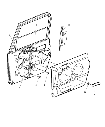 2006 Jeep Wrangler Glass-Door Diagram for 55175324