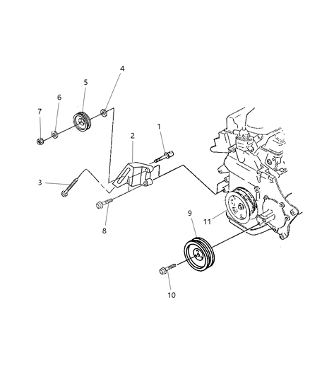 1997 Chrysler Concorde Drive Pulleys Diagram 1