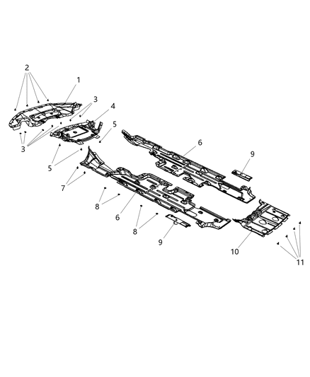 2014 Chrysler 300 Shield-Torque Box Diagram for 68082649AI