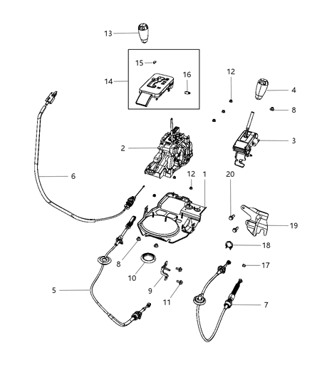 2013 Jeep Wrangler Gearshift Controls Diagram