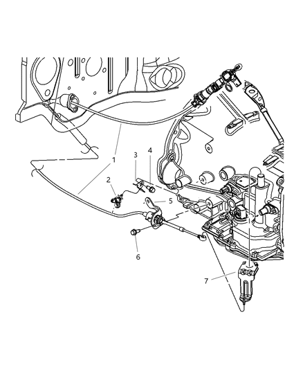 2006 Dodge Durango Transmission Shift Cable Diagram for 55366259AC