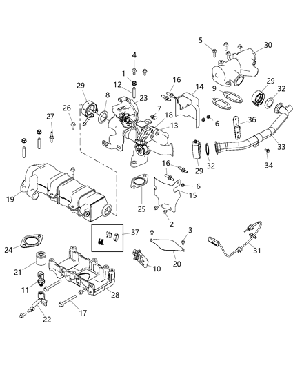 2019 Ram 3500 Tube-EGR Pressure Sensing Diagram for 68290469AA