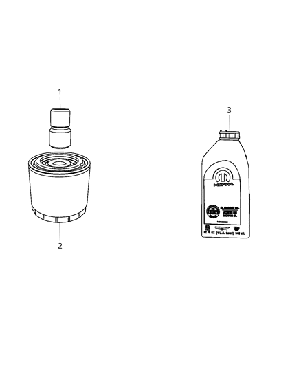 2017 Jeep Grand Cherokee Engine Oil , Filter , Adapter / Oil Cooler & Hoses / Tubes Diagram 7