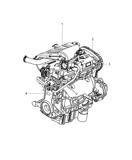 2009 Chrysler PT Cruiser Engine Assembly & Identification & Service Diagram 2