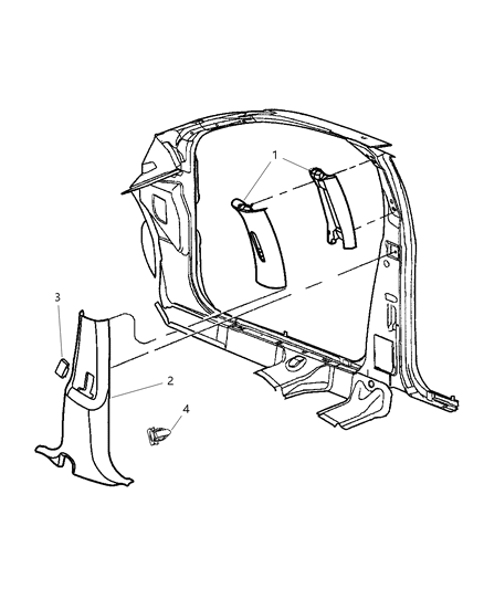 2005 Dodge Neon B-Pillar Diagram