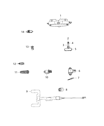 2016 Jeep Compass Sensor-Impact Diagram for 68056162AA