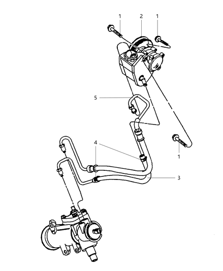 Power Steering Hoses And Reservoir - 2005 Jeep Wrangler