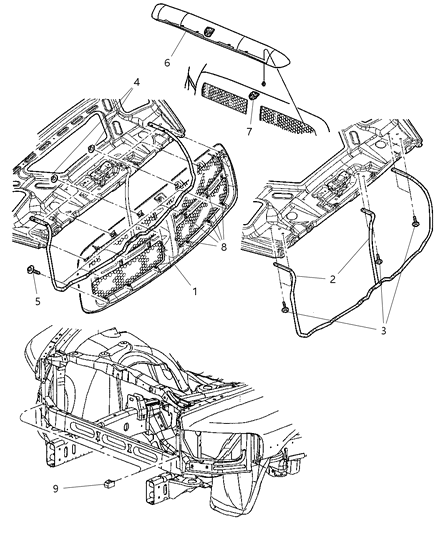 2006 Dodge Ram 2500 Grille & Related Parts Diagram