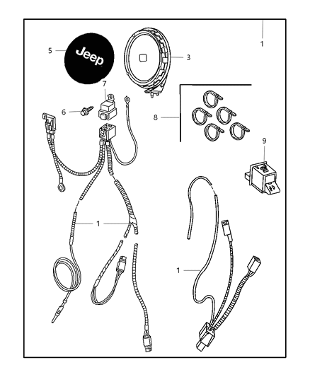 2002 Jeep Wrangler Light Kit - Fog Diagram