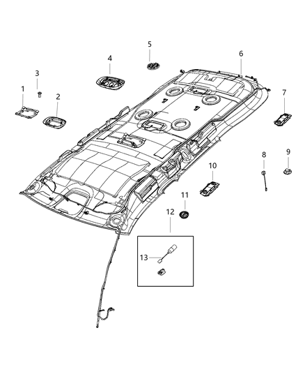 2021 Dodge Durango Lamp-Dome And Reading Diagram for 1RJ06DX9AD