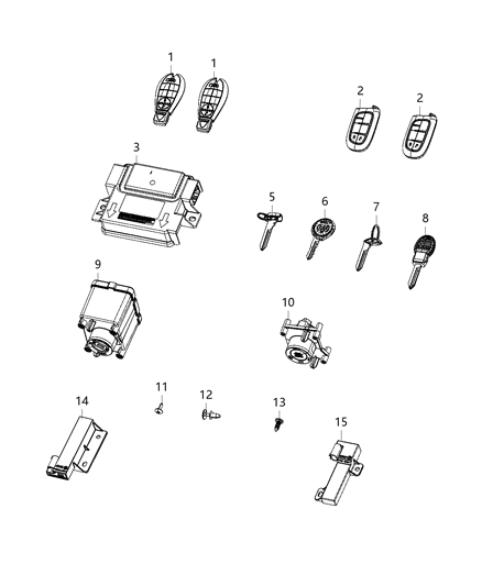 2018 Ram 3500 Key-Blank Diagram for 68093106AC