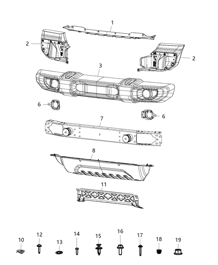 2018 Jeep Wrangler Bumper Diagram 1
