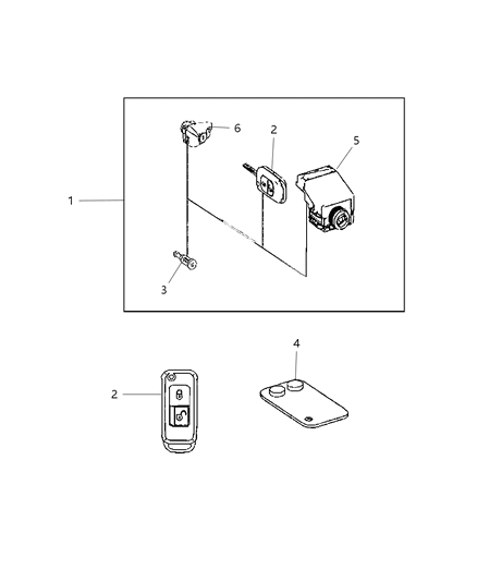 2008 Dodge Sprinter 2500 Key-Remote Control Complete Diagram for 68021566AB