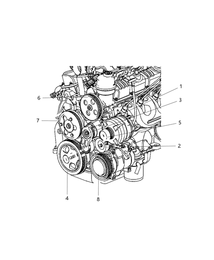 2008 Chrysler Pacifica Pulley & Related Parts Diagram 1