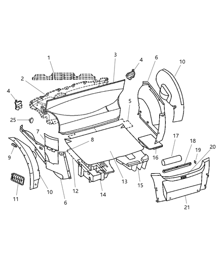 2004 Chrysler Crossfire Panel-Trim Loading SILL Diagram for YA76XDVAA