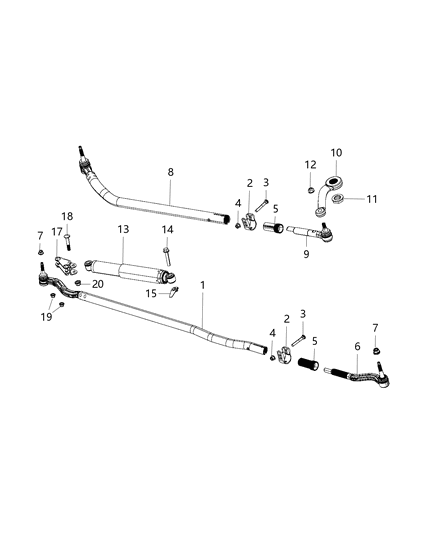 2020 Jeep Wrangler Tie Rod-Tie Rod Diagram for 68309365AC