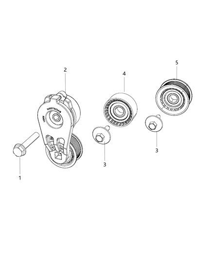 2019 Jeep Cherokee Pulley & Related Parts Diagram 4