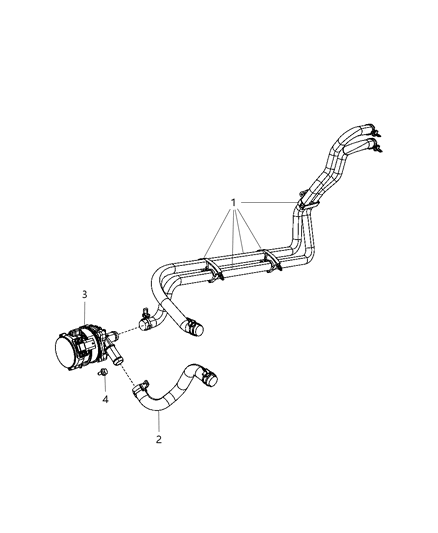 2011 Ram 1500 Hose-Heater Core Diagram for 68043569AA