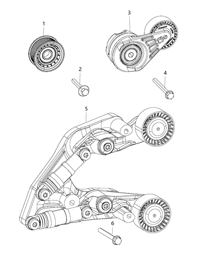 2018 Jeep Wrangler PULLEY-Belt Diagram for 4893759AB