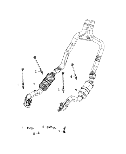 thumbnail image 2 of 4-Pack Oxygen Sensor Set For 2005-2021 Chrysler 300 – Upstream & Downstream 2 of 5