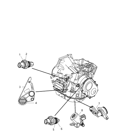 2010 Chrysler PT Cruiser Sensors - Drivetrain Diagram