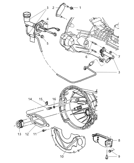 2007 Dodge Ram 3500 Pickup Controls, Hydraulic Clutch Diagram