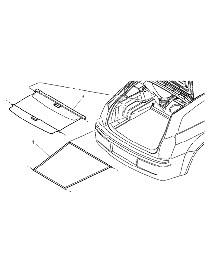 2005 Chrysler 300 Cover - Security Cargo Compartment Diagram