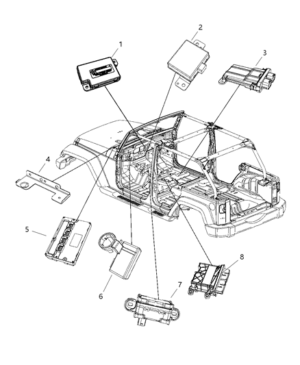 2007 Jeep Wrangler Module-Compass Diagram for 56046128AA