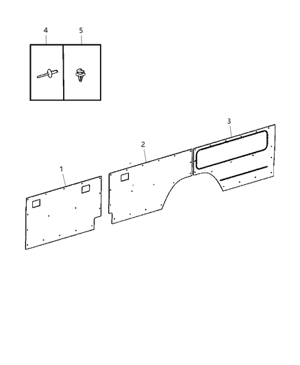 2009 Dodge Sprinter 2500 Panel-Quarter Trim Diagram for 1HD211E7AA