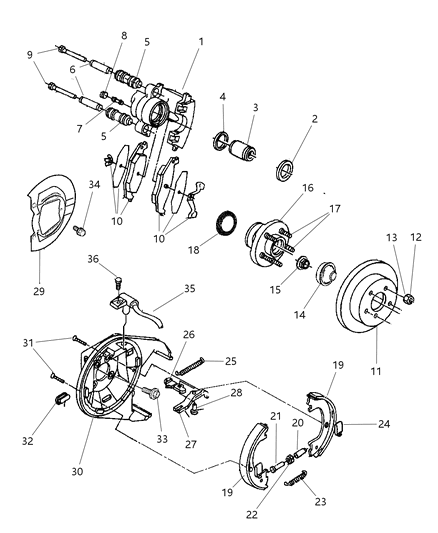 2002 Dodge Neon Brake Pad Kit Diagram for VRPT3208AA