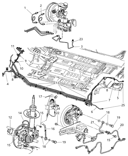 2005 Chrysler PT Cruiser Sensor-Anti-Lock Brakes Diagram for 5273332AE