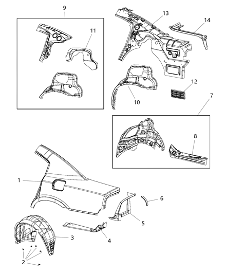 2015 Dodge Charger Shield-Splash Diagram for 68205938AD